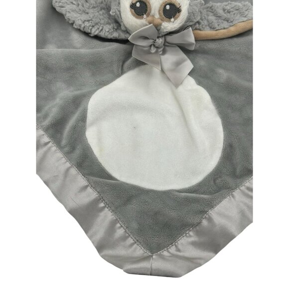 Bearington Baby Collection Owl Lovey Security Blanket Soother Satin Trim - Picture 6 of 10